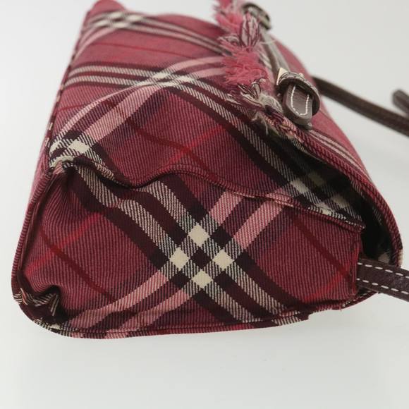 BURBERRY Nova Check Shoulder Bag Nylon Red Auth ti917 - Picture 3 of 16
